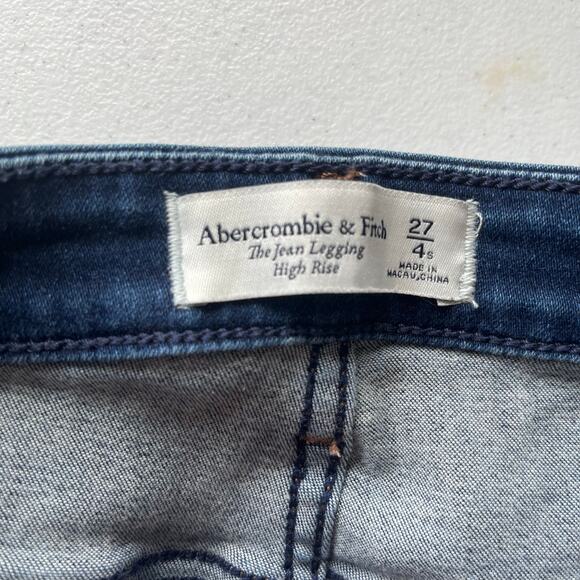 Abercrombie & Fitch Dark Wash High Rise The Jean Legging Size 27 / 4S - Picture 3 of 12